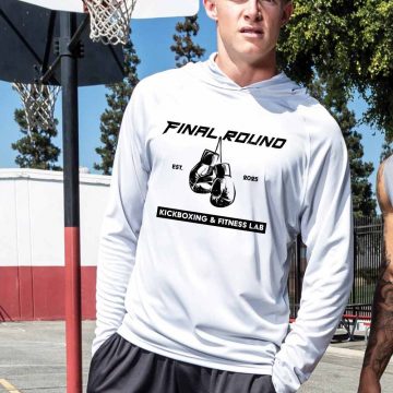 Boxing Gloves - Mens Hooded Long Sleeve